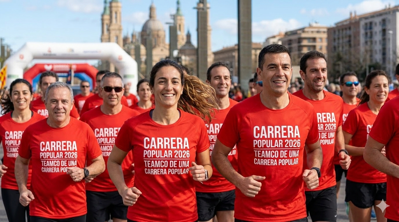 carrera popular en zaragoza con camisetas team co equipaciones deportivas