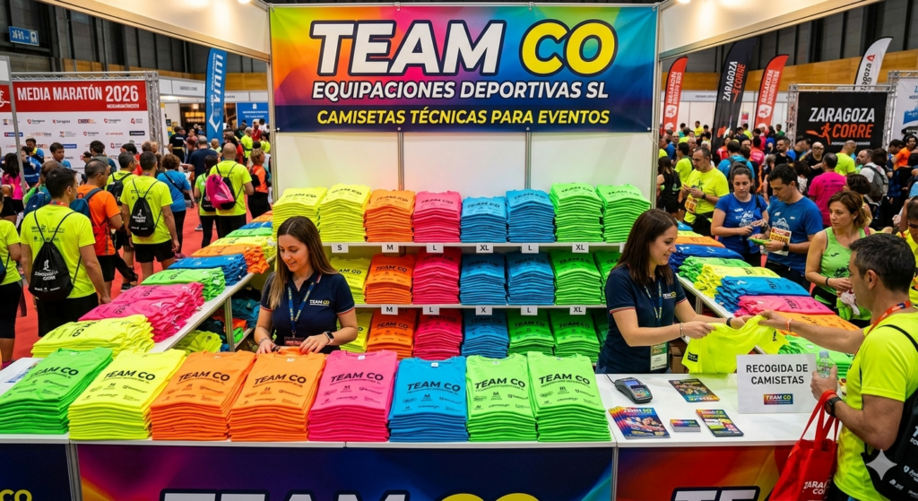 STAND DE CAMISETAS PARA CARRERAS POPULARES DE TEAM CO EQUIPACIONES DEPORTIVAS S.L