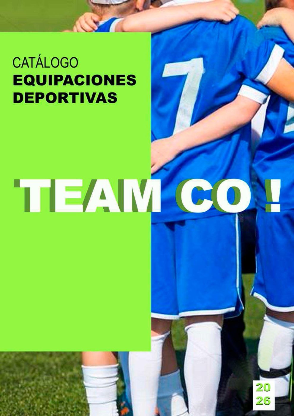 Portada del catálogo de equipaciones deportivas TEAM CO